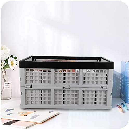 34 L Foldable Plastic Collapsible Crate, Stackable Storage Crate, 3 Packs