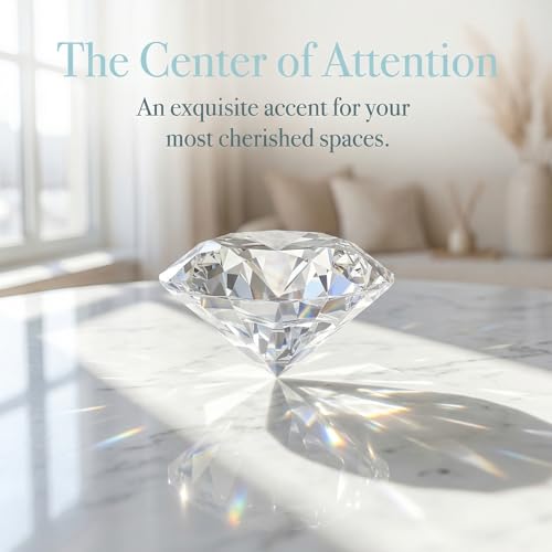 Jucoan 3 Pack 80mm Crystal Glass Diamond Paperweights for Weddings & Party Decor