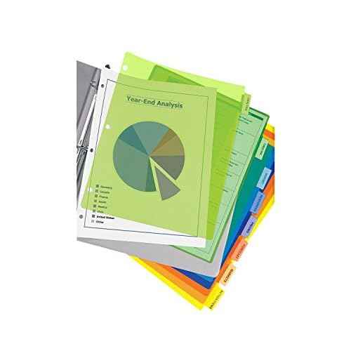 Avery Big Tab Insertable Plastic Dividers, 8-Tab Set, 1 BOX, 24 Sets (11901)