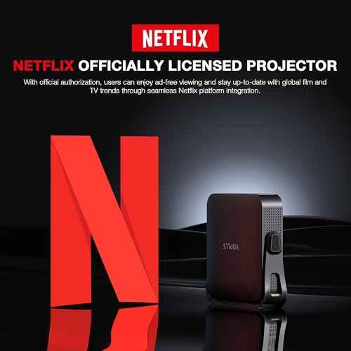¡¼Netflix-Licensed Projector & Native 1080P¡½Thinnest 1.81" Smart Mini Projector with WiFi and Bluetooth, Auto Focus & Keystone Portable Outdoor Projector, VOPLLS 4K Support Home Movie Projector(black)