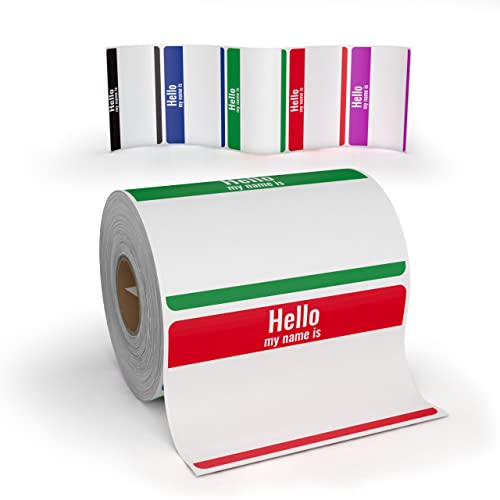 Hello My Name Is Stickers 350 Pack 3.5 x 2.25 in - Name Badge Labels, USA Made, Multicolor