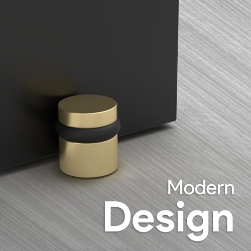 Floor Door Stop Heavy Duty Solid Brass Satin Brass 1.5in x 1in Diameter - 1 Pack