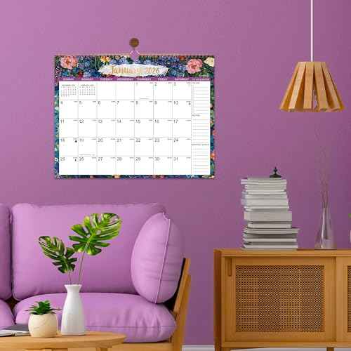 2026 Calendar - 2026 Wall Calendar, Jan 2026 - Dec 2026, 14.8" x 11.57", 12 Months Wall Calendar 2026 with Premium Paper, Strong Twin-Wire Binding, Perfect for Organizing & Planning, 6 Different Background Patterns