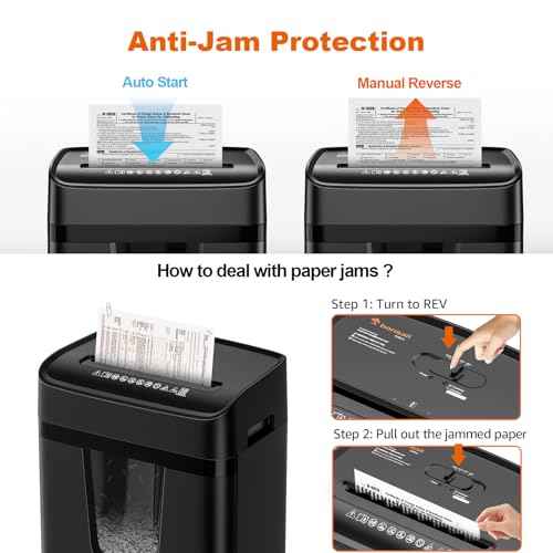 Bonsaii 12 Sheet Paper Shredder for Home Office, Heavy Duty Cross Cut Shredder with 5.5 Gal Pullout Bin, Home Shredder for CDs/Credit Card/Document/Mail, P-4 Security Level