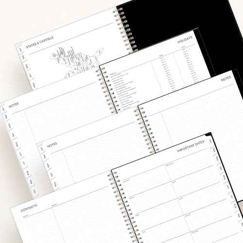 Blue Sky 2026 Monthly Planner Calendar, January 2026 - December 2026, 8" x 10", Clear Pocket Cover, Laminated Tabs, Durable Twin Wire Binding, Baccara Dark