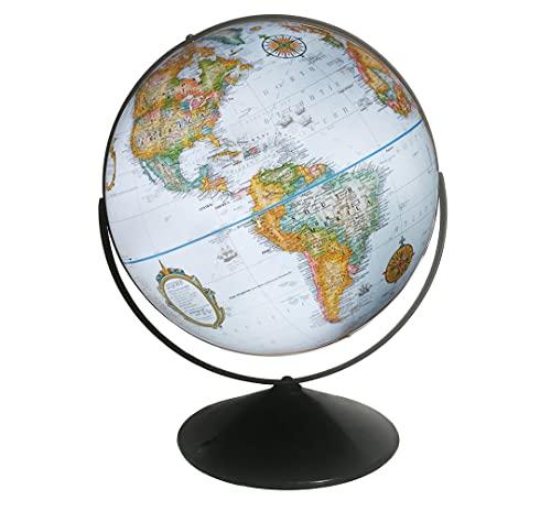 Replogle Blue 16-inch Desktop Globe with Raised Relief & Gyromatic Assembly
