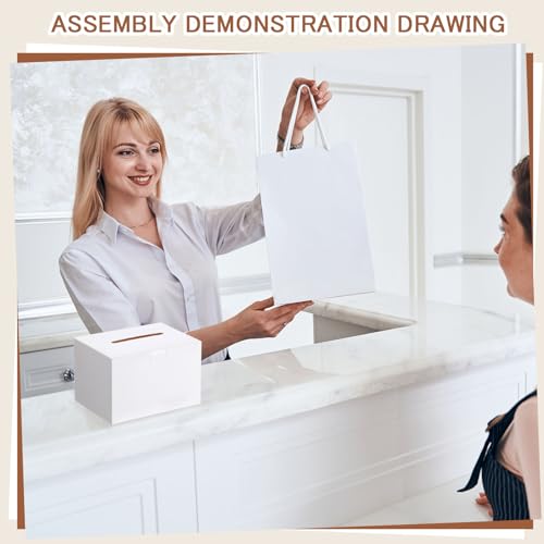 72 Pack Ballot Raffle Box White Suggestions Donations 6 x 4.5 x 4 Inch Cardboard Box with Removable Header Charity for Fundraising Collecting Business Card Voting Contest