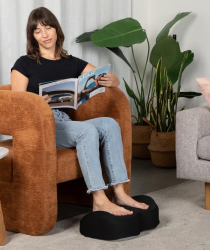 Everlasting Comfort Black Large Memory Foam Foot Rest for Under Desk Office & Gaming