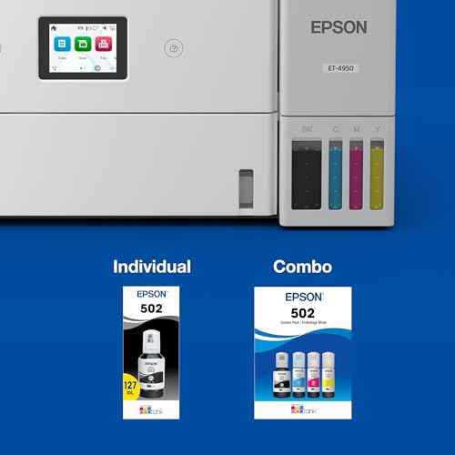EPSON 502 EcoTank Ink Ultra-high Capacity Bottle Yellow Works with ET-2750, ET-2760, ET-2850, ET-3750, ET-3760, ET-3850, ET-4850, and other select EcoTank models