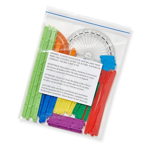 hand2mind AngLegs Starter Set with 2 Protractors - Math Geometry Manipulatives