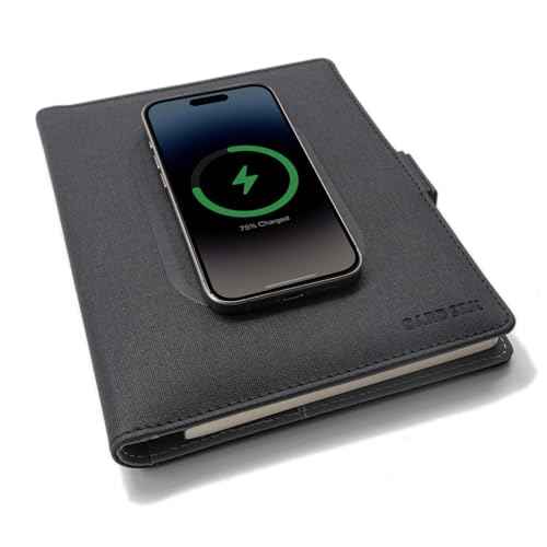 High Performance Planner Professional Notebook with Built-in Power Bank & Wireless Charger Work Planner Organizer Notebook for Men and Women Work Binder for Personal Organization