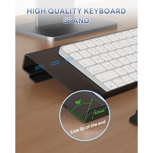 Computer Keyboard Stand for Desktop, 2-Level Height Adjustment Keyboard Wrist Rest, Non-Slip Key Board Riser Pad for Office, Gaming, and Home Desks