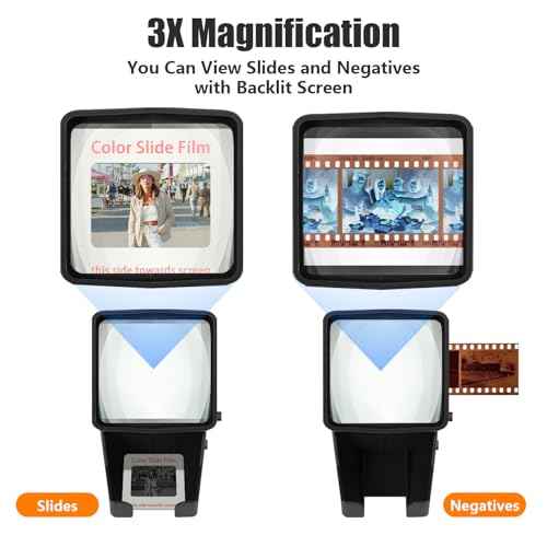 SV-3 35mm Slide & Film Viewer-Slide Viewer with 3X Magnification and LED-Lighted Viewing for 35mm Slides and Film Negatives,USB or Battery Powered.(Include USB Cable)