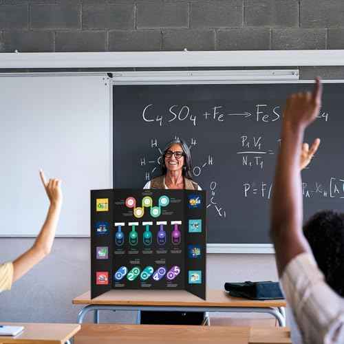 6 Pack Black Trifold Poster Board 24" X 36", IKAYAS Poster Boards, Science Fair Display Boards Posterboard Foamboard for Mounting, Prints,Art,Display,Projects Classroom Supplies