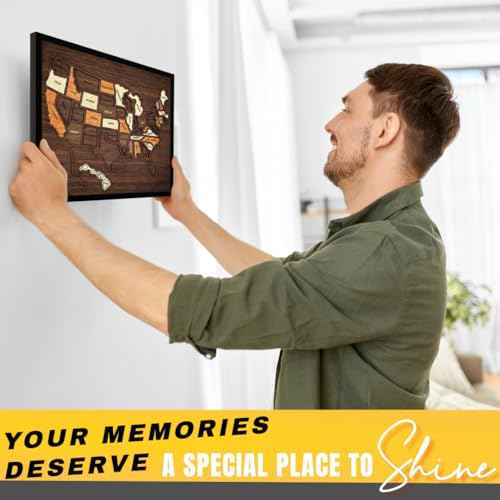 flinelife USA Travel Map, 12x10, Wooden USA Map Puzzle, Perfect For Couples and Families Gift