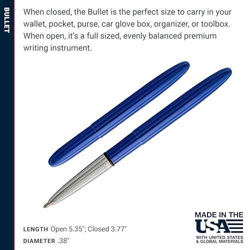 Fisher Space Pen Bullet Pen, Ballpoint, Blueberry, Brass, Black Ink, Gift Box