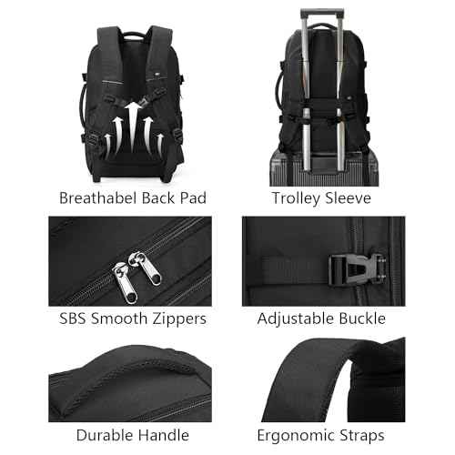 MOLNIA Travel Backpack, 17.3 Inch Large Laptop Backpack Carry On Backpack Waterproof, as Personal Item Flight Approved College Backpack Convertible Backpack for Men & Women