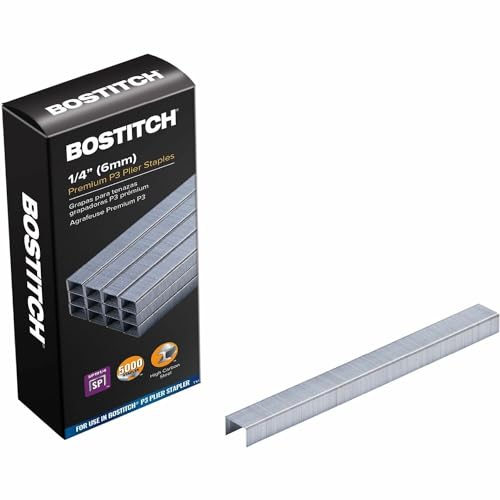Bostitch P3-Chrome Plier Stapler Staples 0.25" (5,000/box) Silver
