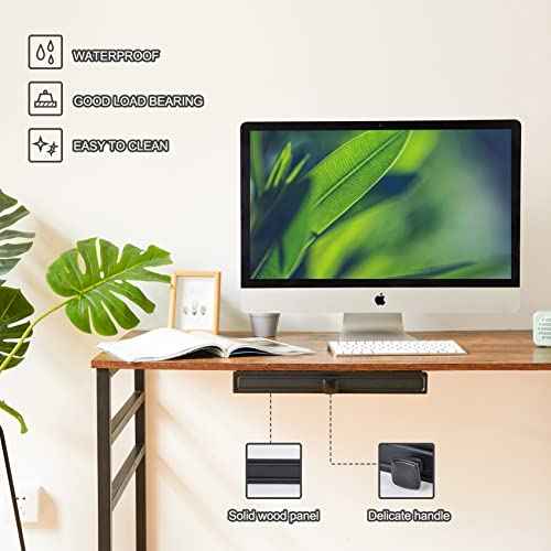 GOME Under Desk Slide out Pencil Drawer with Space Divider Design for Storing Pencil and Office Accessories, Underdesk Pull out Tray Organizer Mounted for Sit Stand Workstation