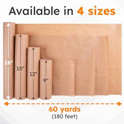 18" x 60 Yards (180 feet) Masking Paper Roll (Pack of 4) - Made in USA General Purpose Kraft Masking Paper for Painting - Painters¡¯ Protection from Splatter and Overspray