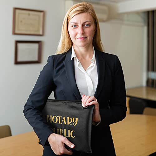 Spakon 1 Pcs Notary Bag with Lock 13 x 10.6 in Leather Security Case (Variation: 1)