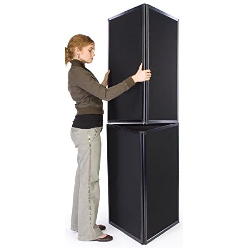 Displays2go Portable Display Panel System, Includes 6 Show Panels, Folding Design, Hook & Loop-Receptive Fabric ? Black (T6PNLBK)