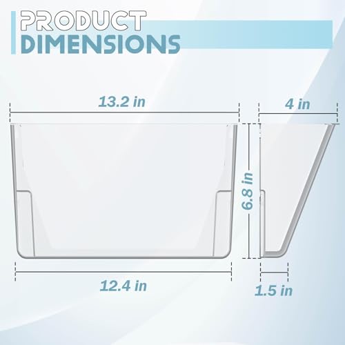 MINDEPOT 6 Pack Acrylic Wall File Organizer Clear Office Storage