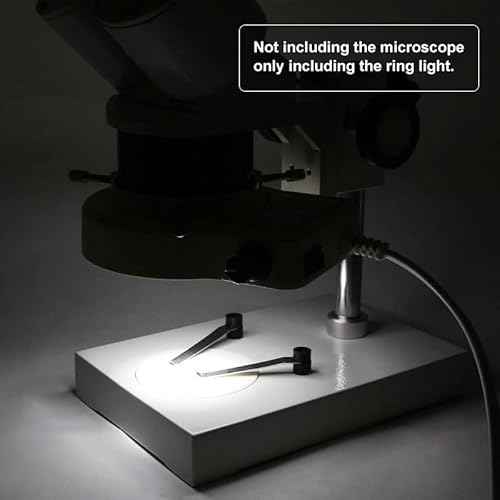 Microscope 64mm LED Ring Light for Microscope White/Purple Light Source for Stereo Microscope Top Illuminator(White)