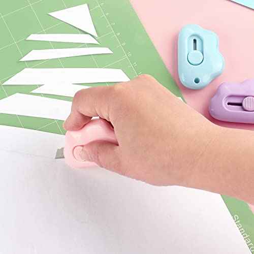Tamaki Box Cutter Letter Opener Envelope Slitter Utility Retractable Art Knives, Package Opener Envelope Mail Letter Box Cloud Shaped Carton Portable Cutter with Key Chain Hole