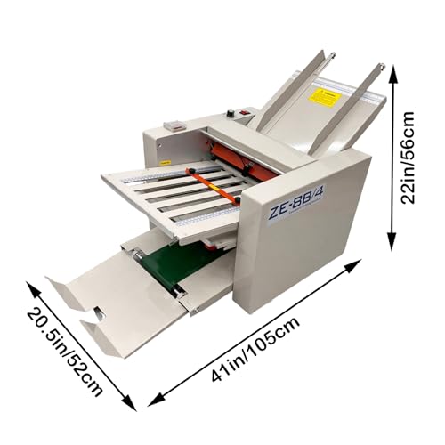 TECHTONGDA Automatic Paper Folding Machine, Document Folder, Digital Paper Folder with Electronic Counter, Variable Speed, Paper Folded Can Range in Size from 2"x3" up to 12"x27", for Manuals Document