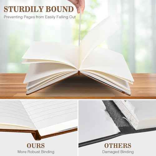 OMEYA 8 Pack Lined Journal Notebooks for Work, 100gsm Thick Paper, 5.7"x 8.3", College Ruled A5 Notebook Bulk, Leather Journal for Writing, Hardcover Notebooks for School, Office, Journal for Women