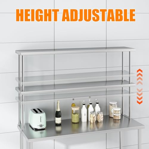 FinerFurnis 12 x 60 Stainless Steel Overshelf - 2-Tier Commercial Kitchen & Prep Shelf
