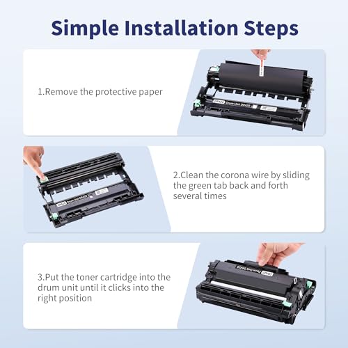 Kogain DR420 Drum Unit Compatible for Brother DR 420 DR-420 Work with HL-2240 HL-2270DW HL-2280DW HL-2230 MFC-7360N MFC-7860DW DCP-7065DN Intellifax 2840 2940 Printer (2 Pack, NOT Toner), Black