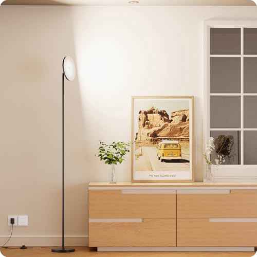 Dimmable Floor Lamp with Remote£¬Floor Lamps for Living Room Bedroom Office£¬Adjustable Brightness (10%-100%)and Color Temperature (3000k- 6000k )£¬Standing Lamp Tall Lamp with Foot Switch (black)