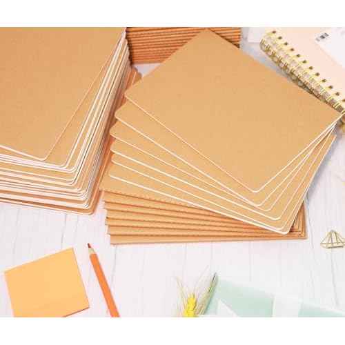 48 Pack A5 Blank Notebook Bulk Kraft Cover Blank Sketch Book Pad Travel Journals Composition Diary Subject Notebooks Planner 60 Pages, 8.3¡±x 5.5¡±