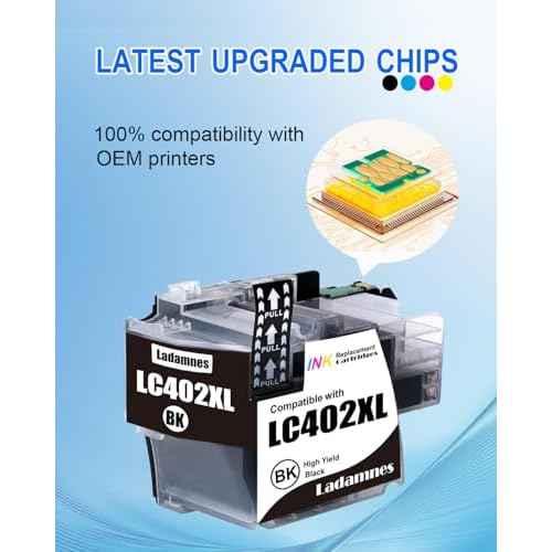 LC402XL Compatible Ink Cartridge Replacement for Brother LC402 Ink Cartridge LC402XL High Yield Work with MFC-J5340DW MFC-J6540DW MFC-J6940DW Printer (1 Black, 1 Cyan, 1 Magenta, 1 Yellow, 4 Pack)