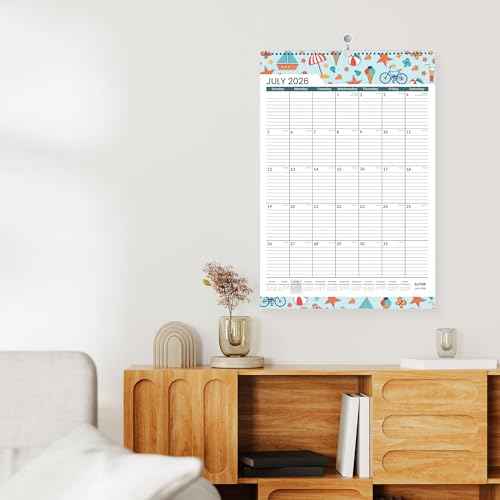 SUNEE 2026 Wall Calendar Large 22.75"x15.5", 21 Month Calendar from October 2025 to June 2027, Vertical Extra Large Monthly Calendar 2026 for Wall, Seasons Color