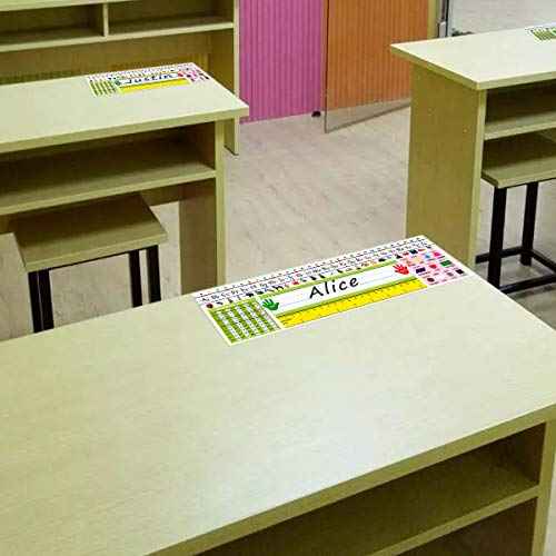 Traditional Manuscript Nameplates Self Adhesive Primary Students Desk Plates Pack of 36