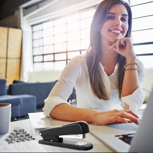 Black Modern Office Stapler, 25 Sheet Capacity, Automatic, Includes 1000 Staples and Staple Remover
