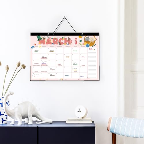 SUNEE Cute Desk Calendar 2026-2027, 17x12 Inches, Jul. 2026 - Dec. 2027, 18-Month Planner with Notes