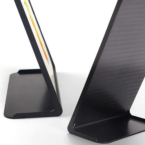 ABS Plastic Sign Holder - L Shape Menu Display Stand | Vertical Black A6 (4.13 x 5.83 Inches)
