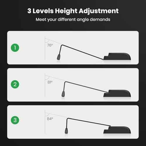 Compact Keyboard Stand w/Silicone Wrist Rest & 3-Level Height Adjustment, Klearlook Acrylic 16.85 x 5.5 inches Space-Saving Computer Keyboard Riser w/Storage Slot for Comfortable Typing - Black