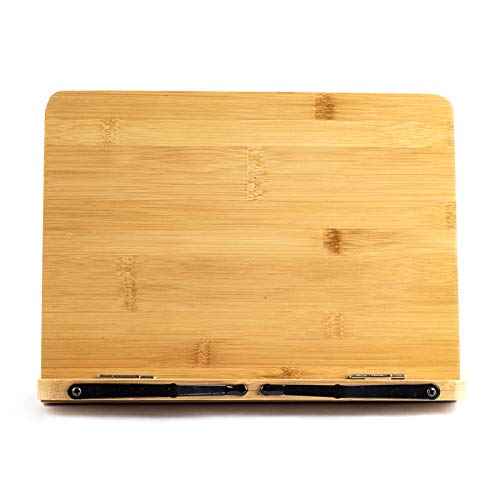 (19.68 x 14 Inches) Extra Large A+ XL Bamboo Book Stand for Textbooks Reading Hands Free,Cookbook Stand,Laptop,iPad,Tablet PC,Music Book,with Adjustable Motherboard Angle