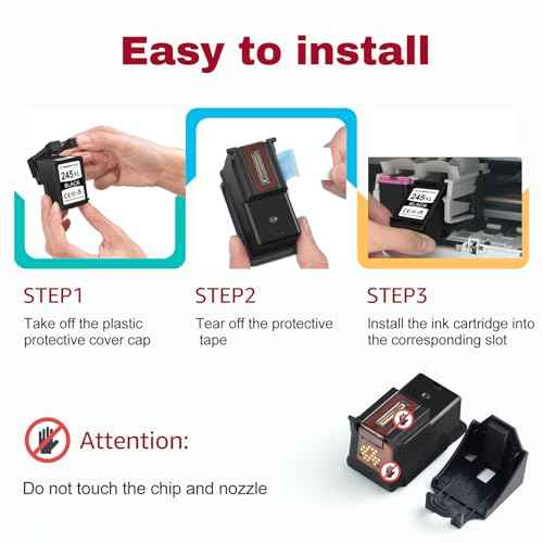 245XL 246XL Ink Cartridge Compatible Replacement for Canon PG245 XL CL246 XL Combo Pack for Canon Ink 245 246 Work for PIXMA MX490 MX492 MG2522 TR4520 TR4500 TR4522 MG2520 Printer 245 Ink- 2Pack