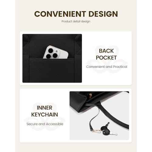 LOVEVOOK Laptop Bag for Women, Computer Work Tote Bag, Business Shoulder Handbag, Office Briefcase for Gift, Travel, Teacher