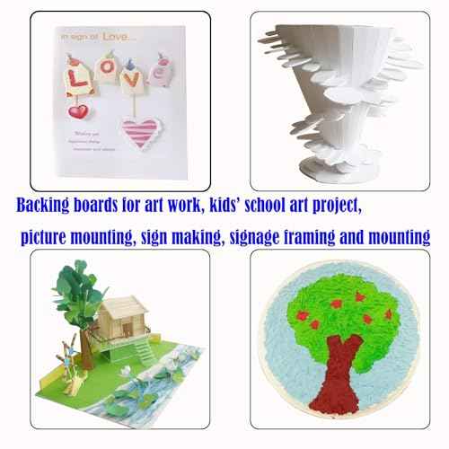30Pack Foam Core Board, 11"x15" White Foam Board, 3/16" / 5MM Thick Mat Foam Board Center, Backing Boards for Mounting Photographs and Artwork, 3-D Modeling, Signage, Poster Making