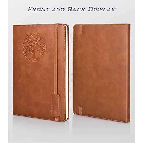 Lined Journal Notebook for Women Men,256 Pages A5 Hardcover Leather Journals for Writing,Travel,Business,Work & School,College Ruled Notebooks for Note Taking,Diary Notepad 5.7"¡¿8.3"(Brown)