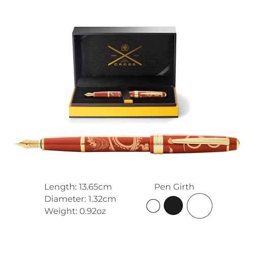 Cross Bailey Light Year of The Dragon Polished Amber Resin and Gold Tone Fountain Pen