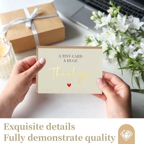 40 Pack Thank You Cards, Gold Foil Thank You Notes Bulk with Envelopes and Stickers, 5x3.5 Inchs Small Blank Inside for Personalized Messages, Thank You Cards for Wedding, Business, Graduation, Baby Shower, Holiday, Christmas, Gifts