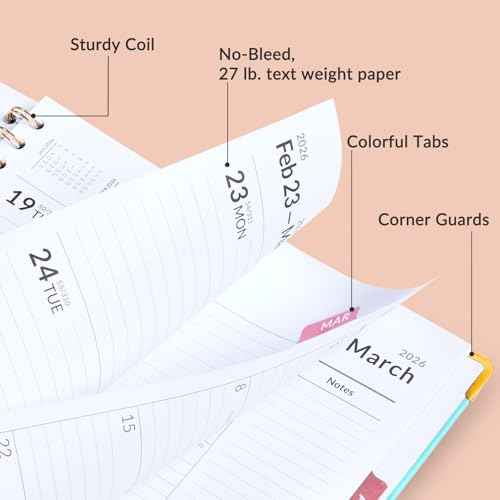 Forvencer 2026 Planner, Weekly and Monthly Calendar Planner for Women, Jan 2026 - Dec 2026, 8.5" x 11", Hardcover Planning Agenda book with Monthly Tabs, Spiral Bound, Inner Pocket, Cute Journal Organizer Notebook for Office School, A4 Size ,Night Flora